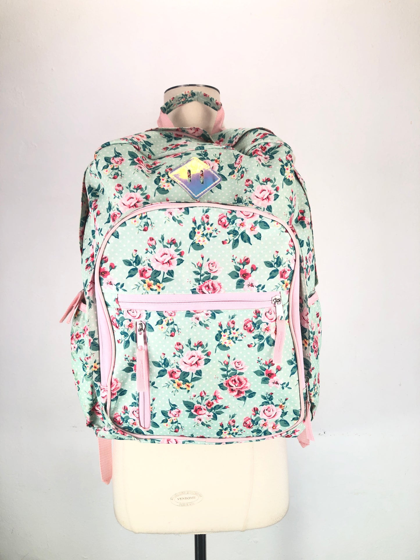 Mochila Verde de Flores Variangis