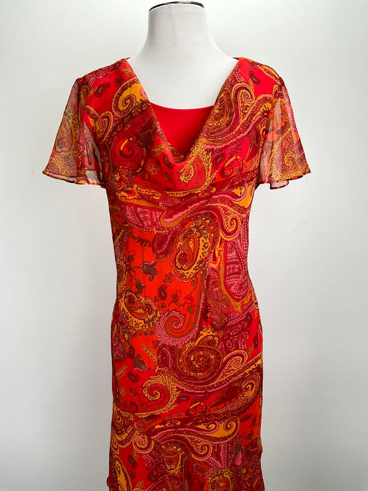 Vestido Naranja Floral Scarlett