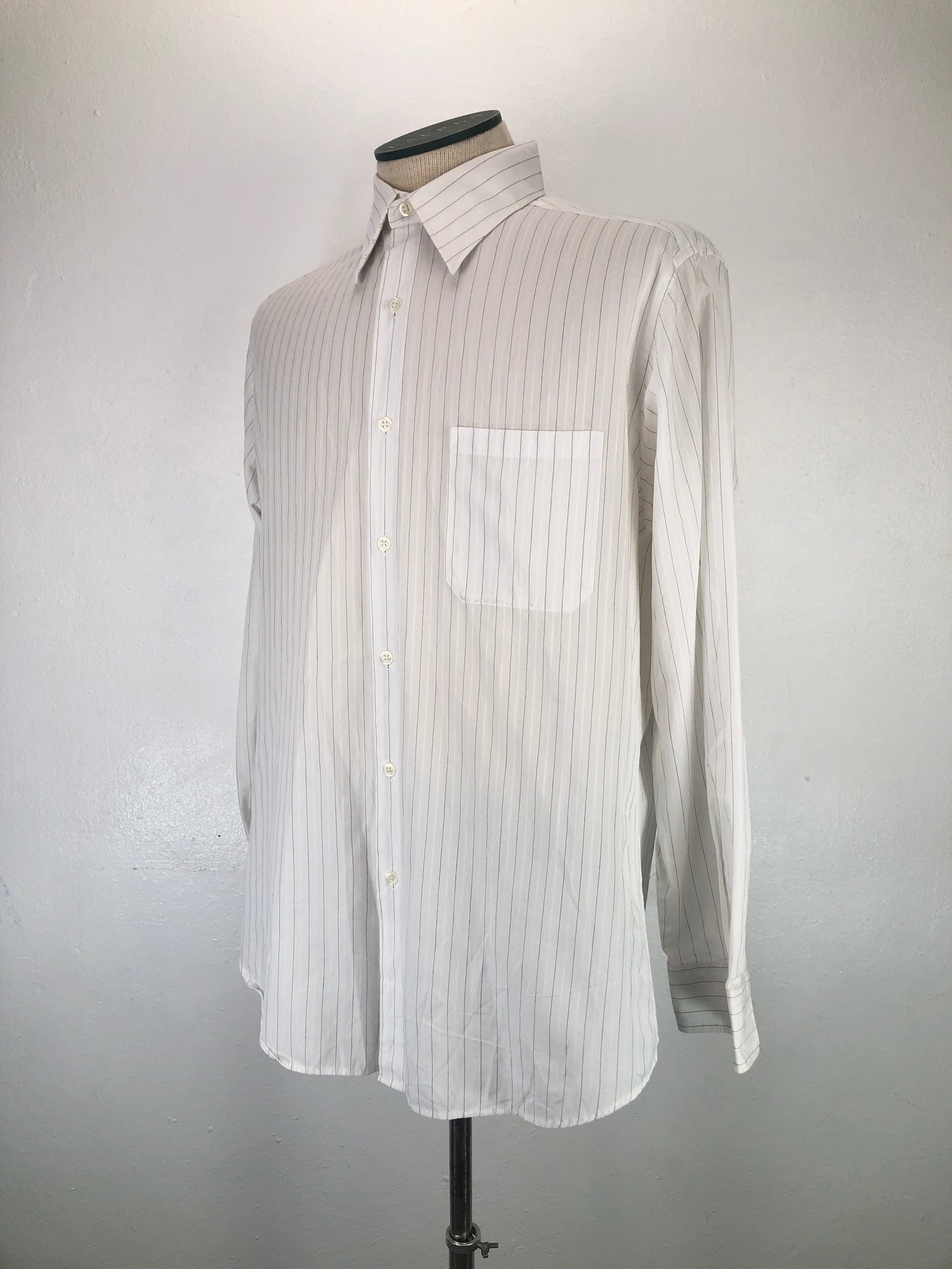 Camisa Blanco de Rayas Fitted