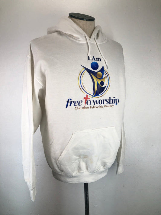 Abrigo Blanco Con Gorro Gildan