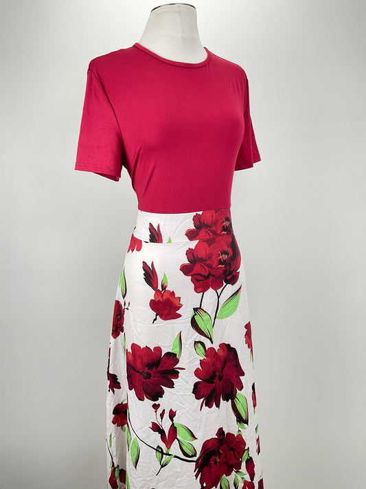 Vestido Rojo vino Floral Variangis