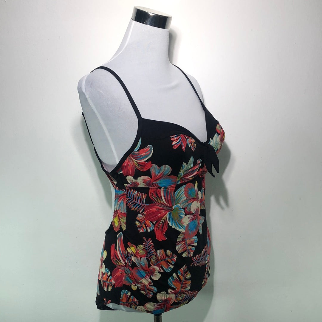 Traje de Baño Negro de Flores Cache Coeur