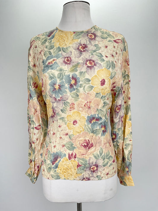 Blusa Crema Floral Liz Claiborne
