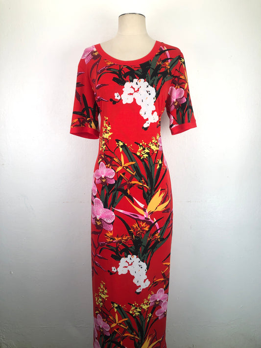 Vestido Rojo De Flores G.I.L.I