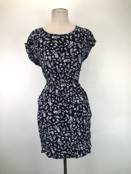 Vestido Azul Marino Floral Pink Republic