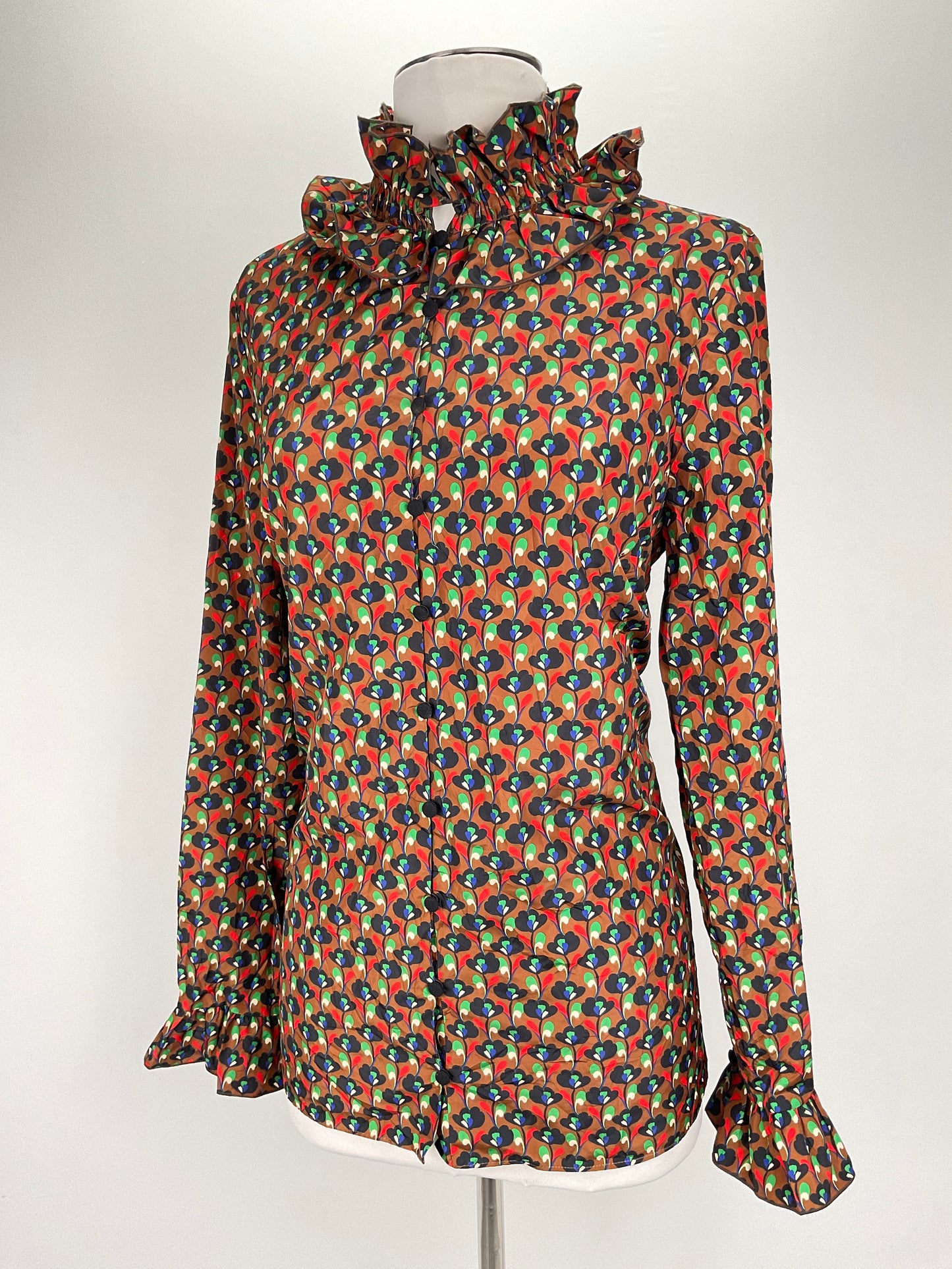 Blusa Marron Floral Zara