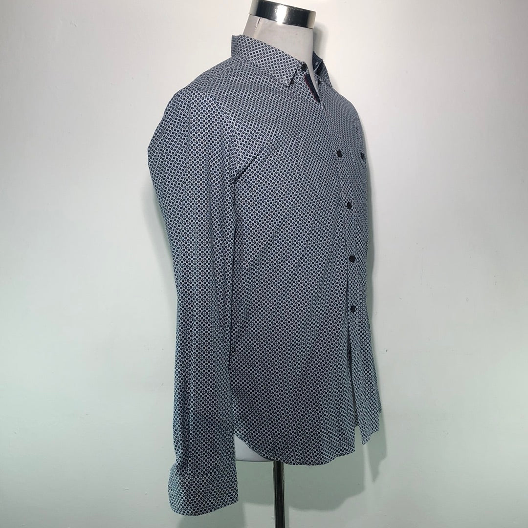Camisa Azul Marino Denim Flower