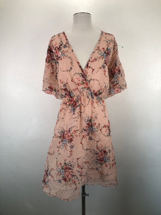 Vestido Naranja Floral Shein