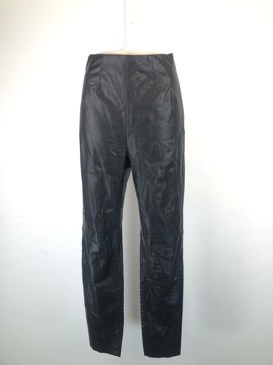 Pantalon Leder Negro Zara
