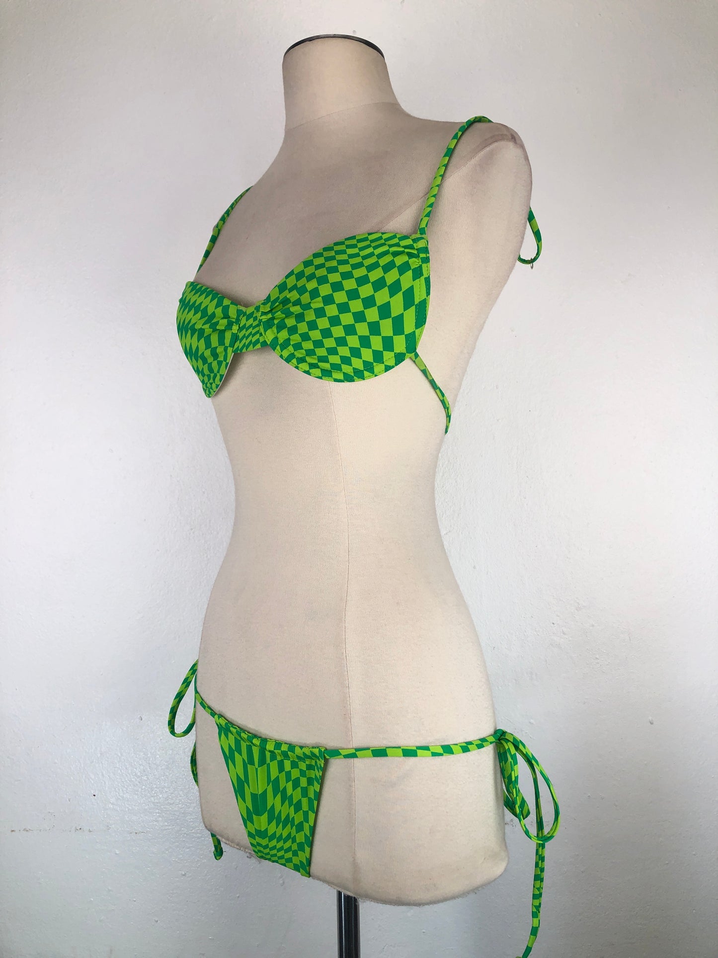 Trajer De Baño Verde Cuadro Frankies bikinis