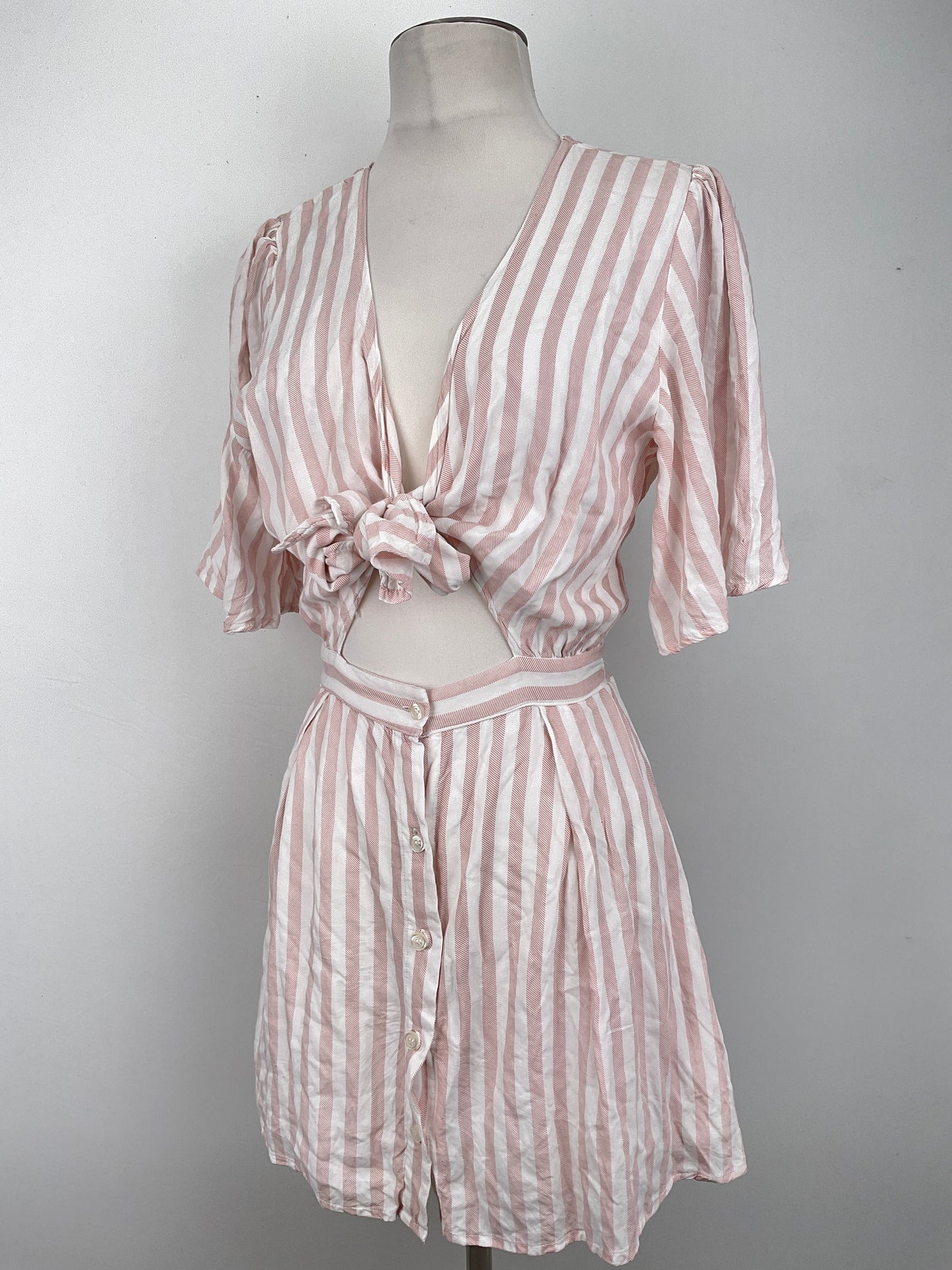 Vestido Nude De Rayas Audrey