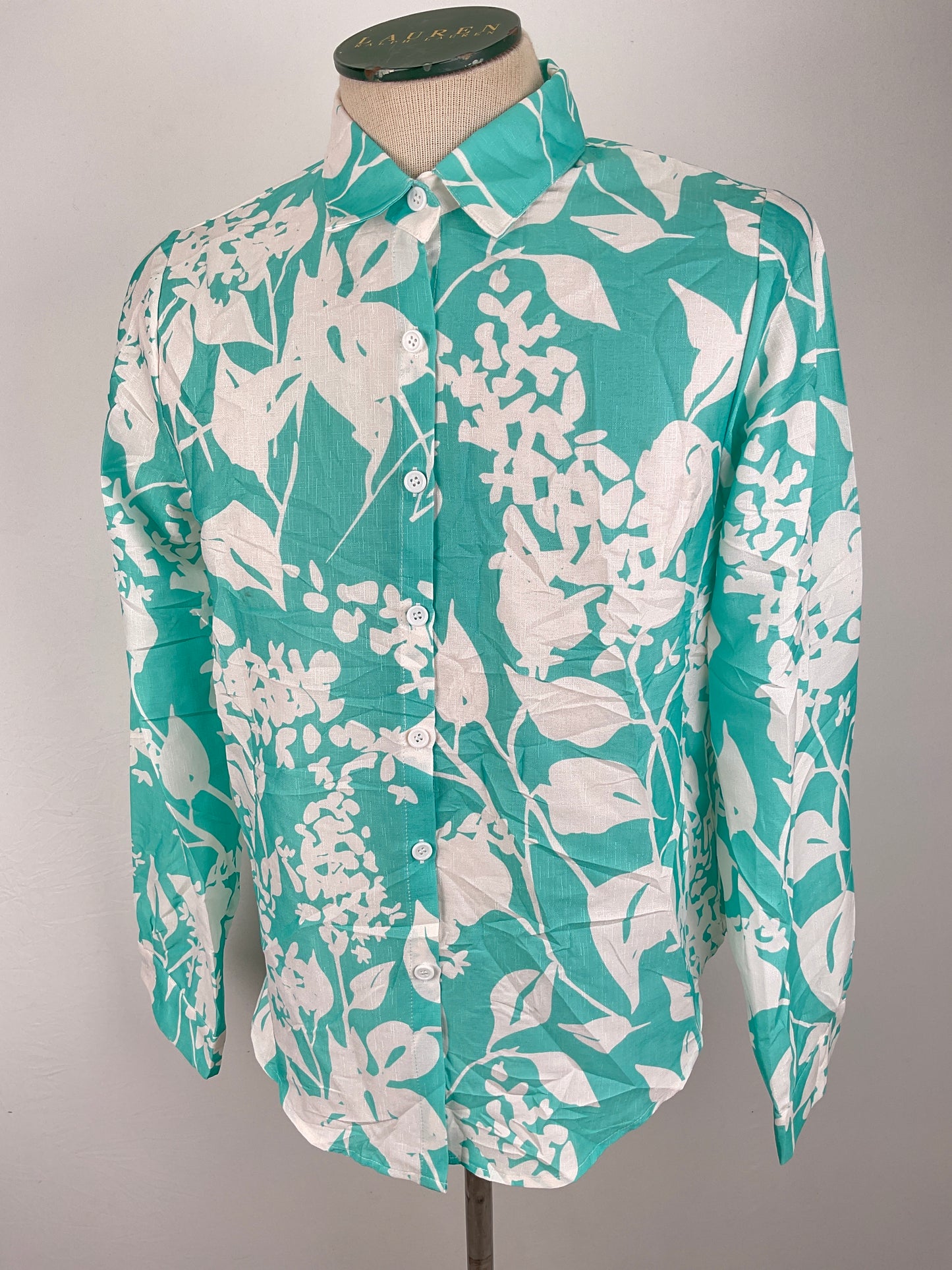 Camisa Turquesa Floral Variangis