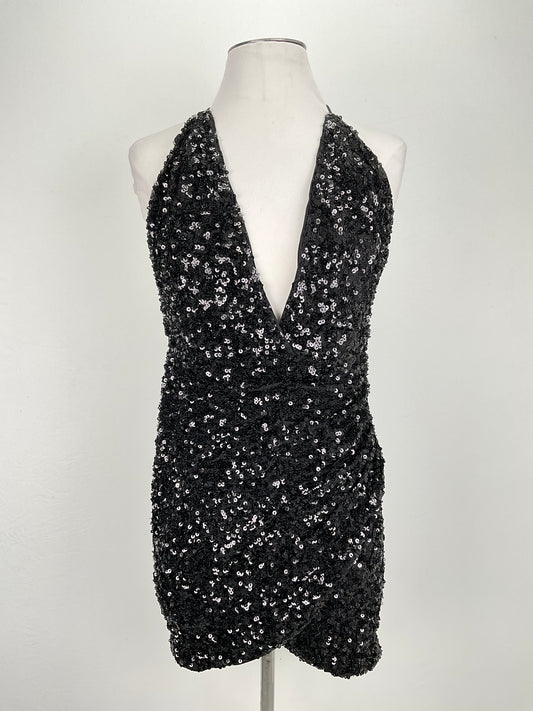 Vestido de Fiesta Negro de Brillo Variangis