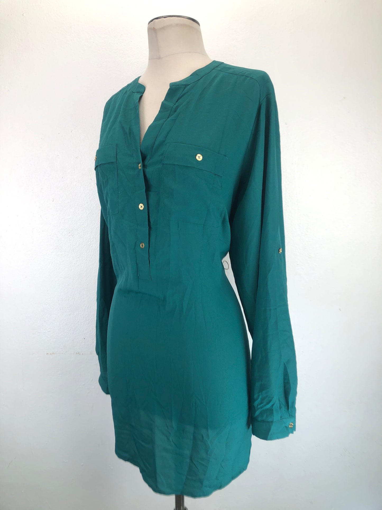 Vestido Tipo Camisero Verde Calvin Klein