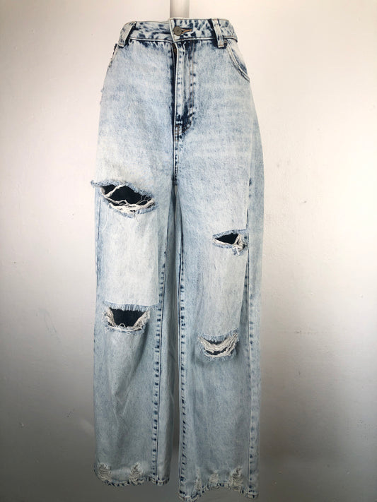 Pantalon Jeans Azul Claro Palazzo No Boundaries