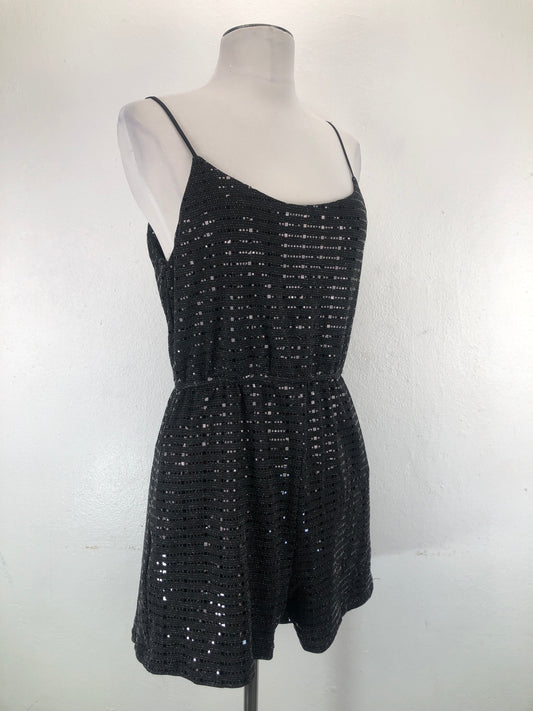 Enterizo Negro de Brillo Crystal Sty