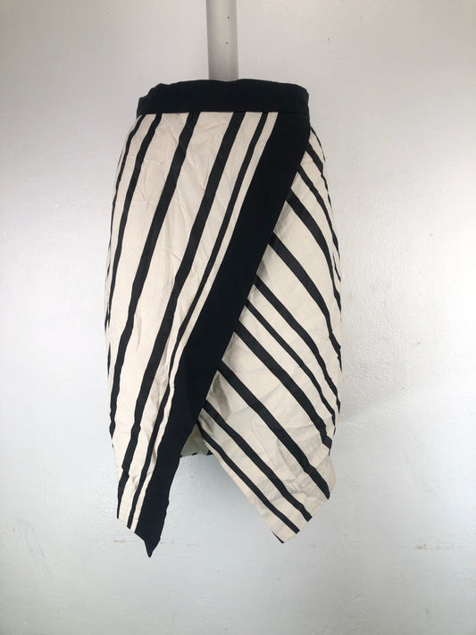 Falda Crema de Rayas Hm