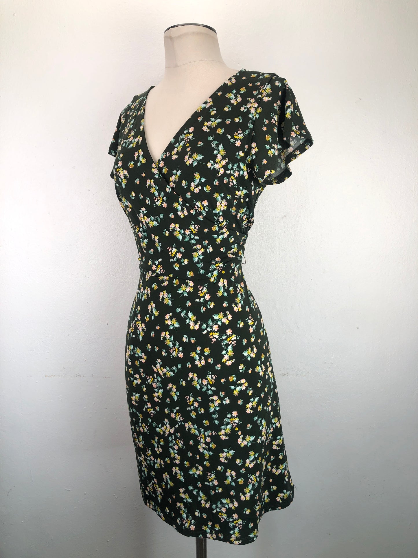 Vestido Verde Floral Loft