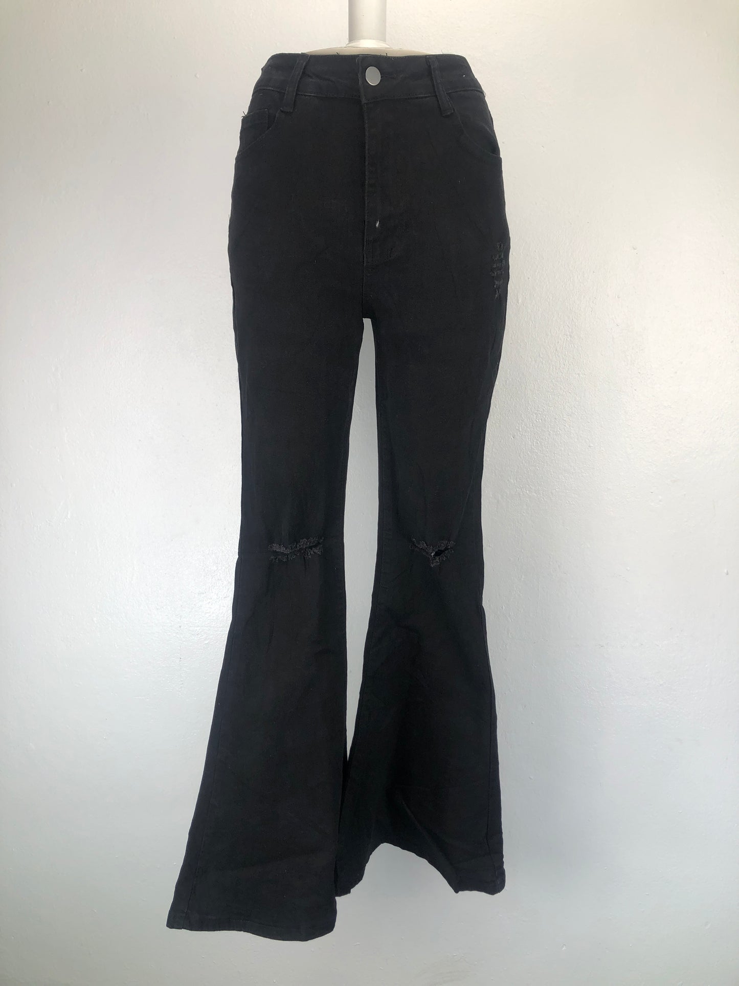 Pantalon Negro Jeans Palazzo Variangis