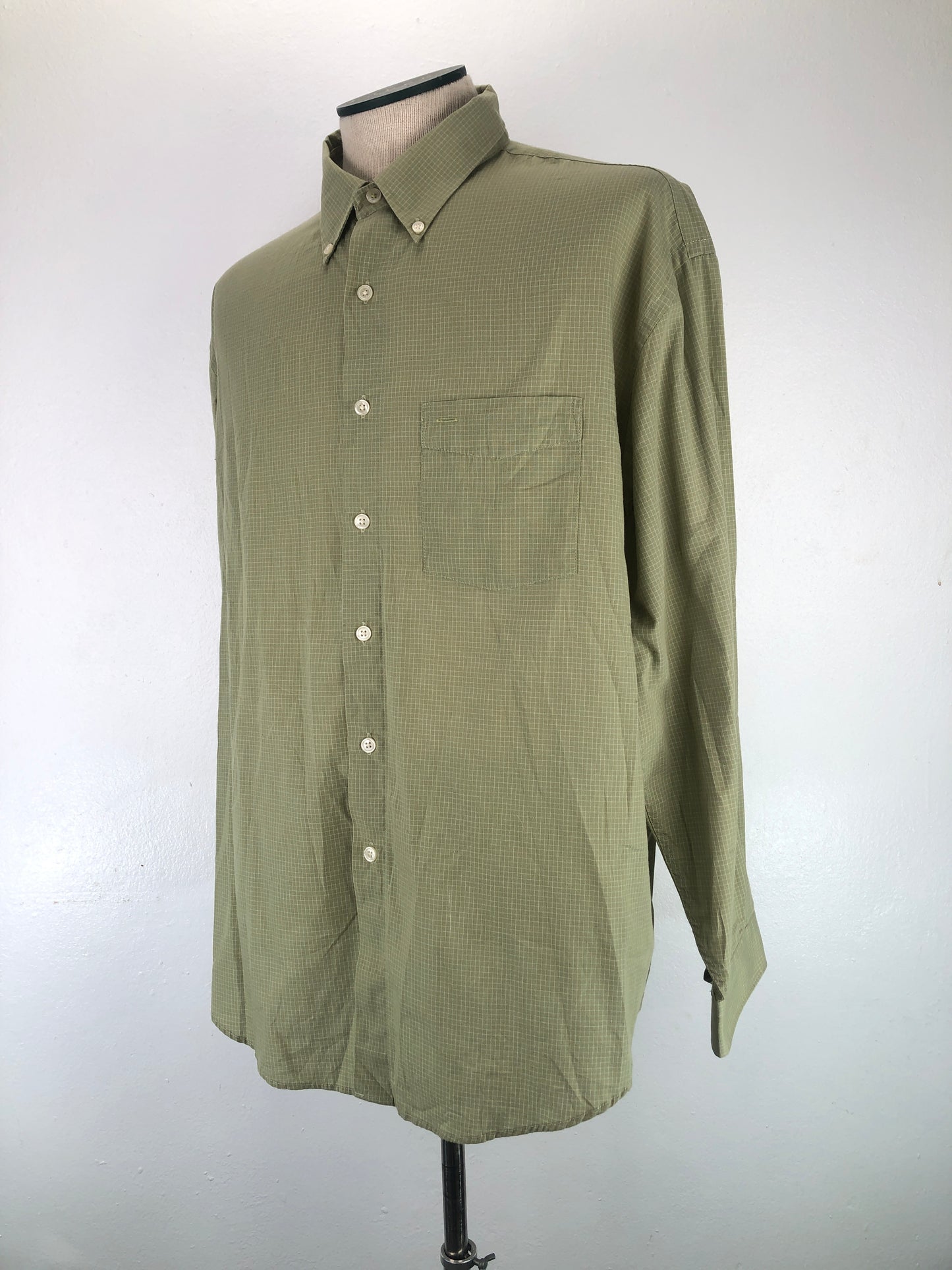 Camisa Verde de Cuadro Wrinkle Free Stain Free