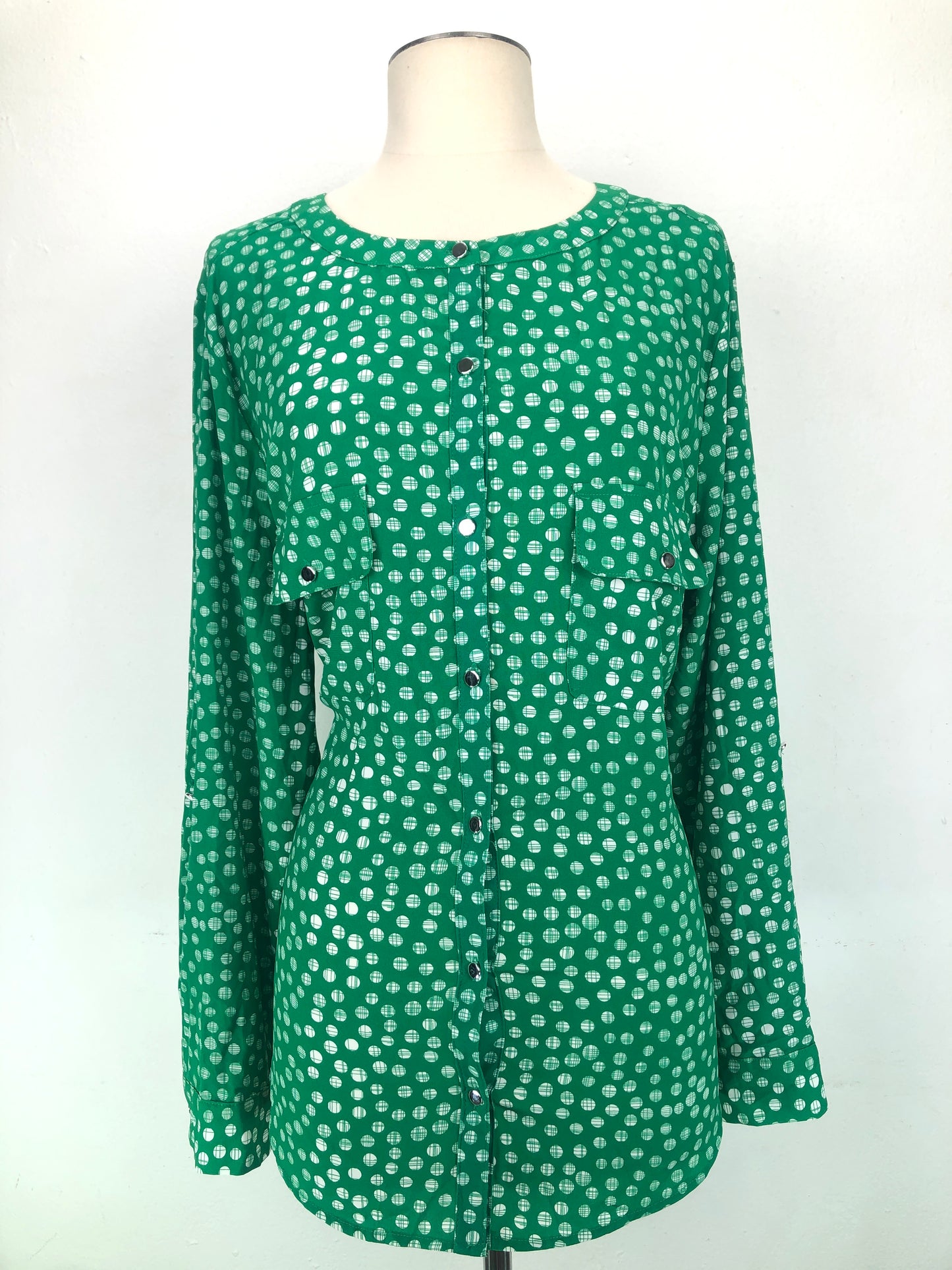 Blusa Verde Lunares Como Blu