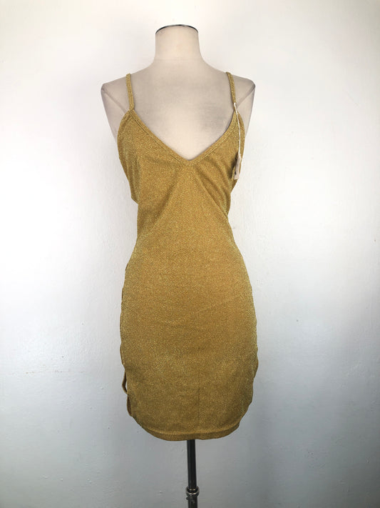 Vestido Dorado Brillo Variangis