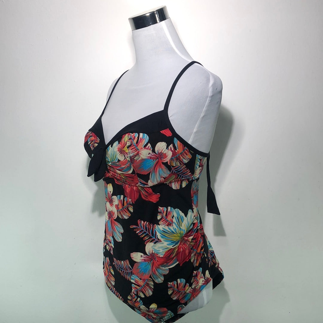 Traje de Baño Negro de Flores Cache Coeur