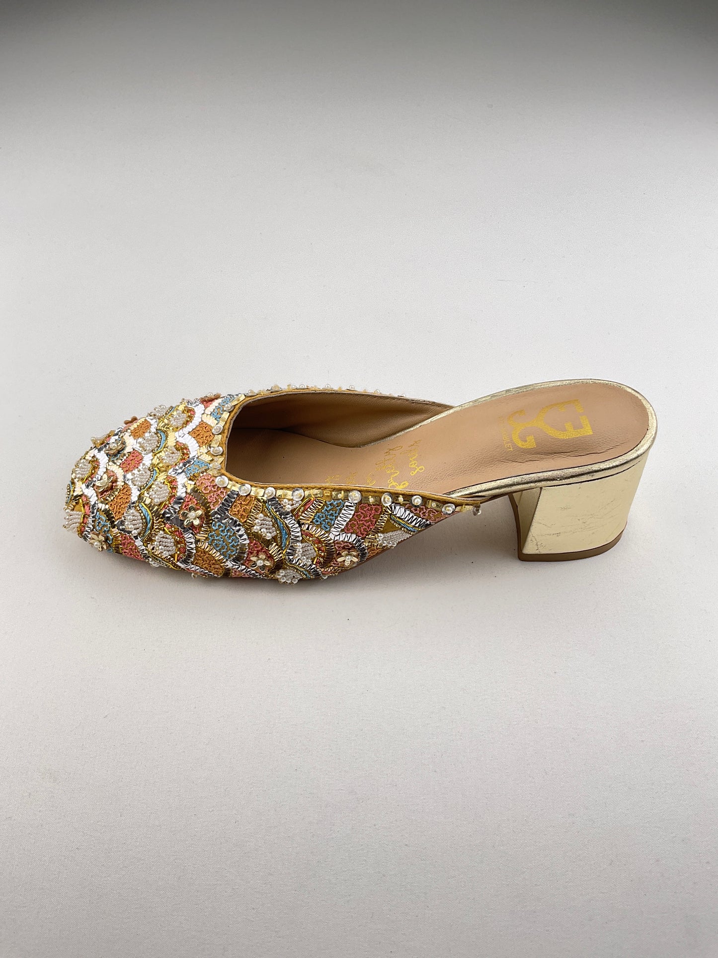 Zapatilla Dorado Brillo de Tacón Fizzy Goblet