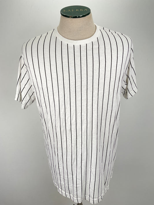 Camiseta Blanco de Rayas Denim Flower
