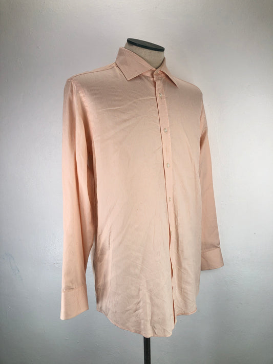 Camisa Naranja  de Rayas Boss