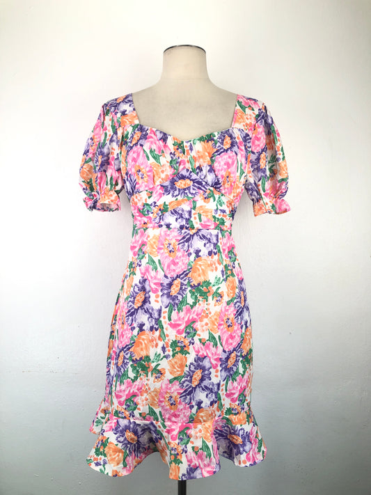 Vestido Crema Floral Woman