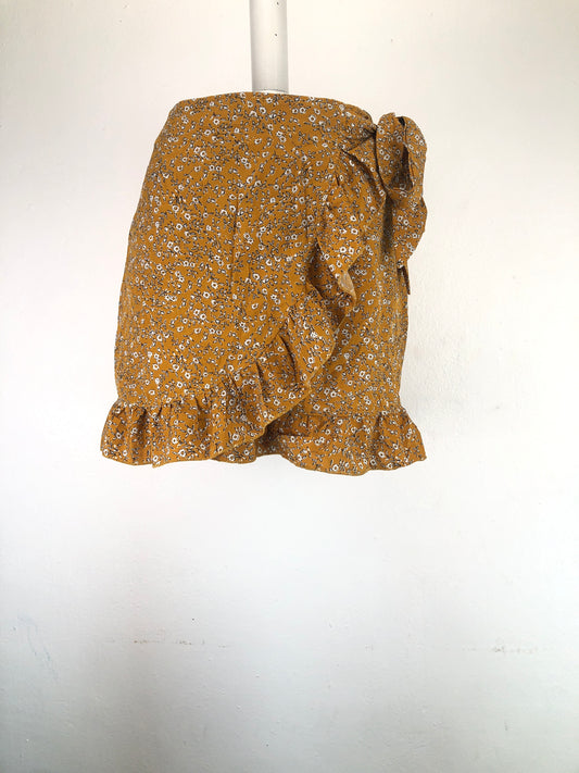 Falda Mostaza Floral Shien