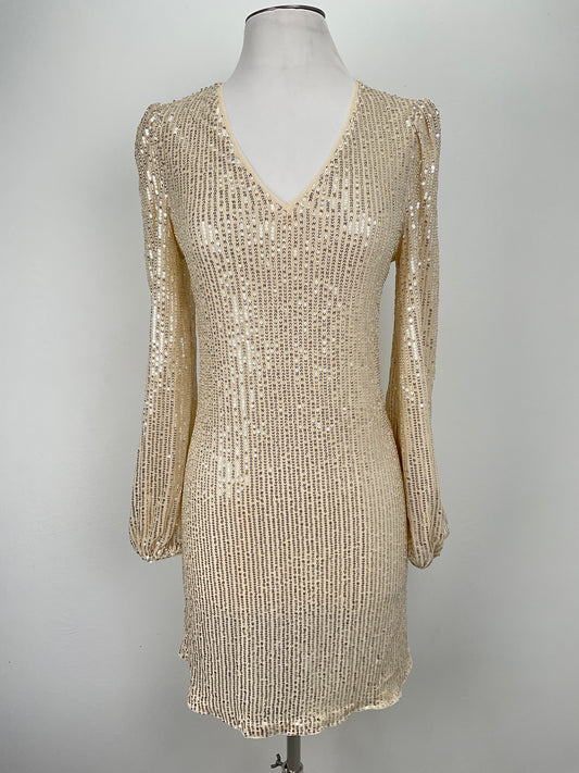 Vestido Dorado de Brillo Shein