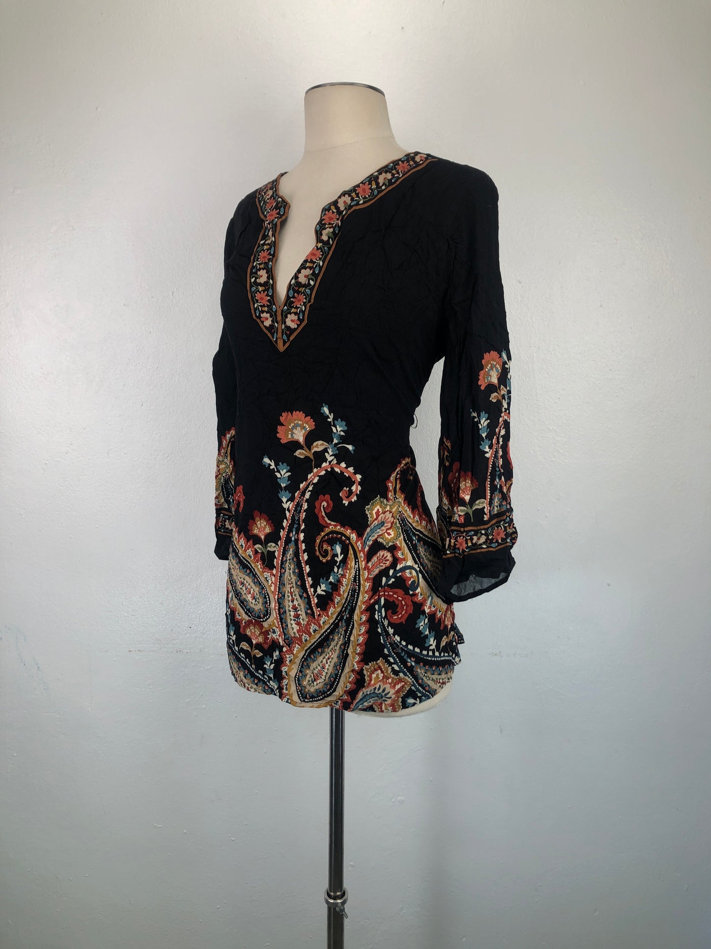 Blusa Negro de Flores Soft Surroundings