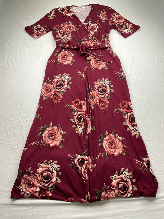 Enterizo Rojo vino Floral Stille ttos