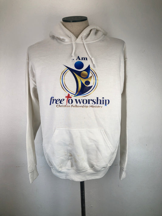 Abrigo Blanco Con Gorro Gildan