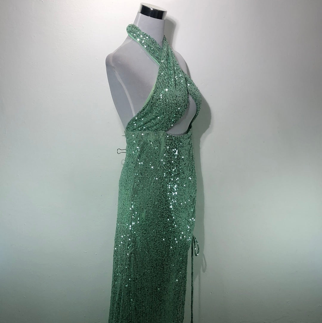 Vestido Verde de Brillo Fashion Nova