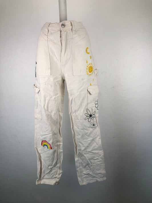 Pantalon Crema Mom Jeans Pacsun