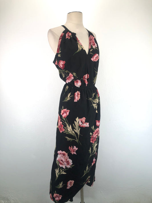 Vestido Negro de Flores Brown