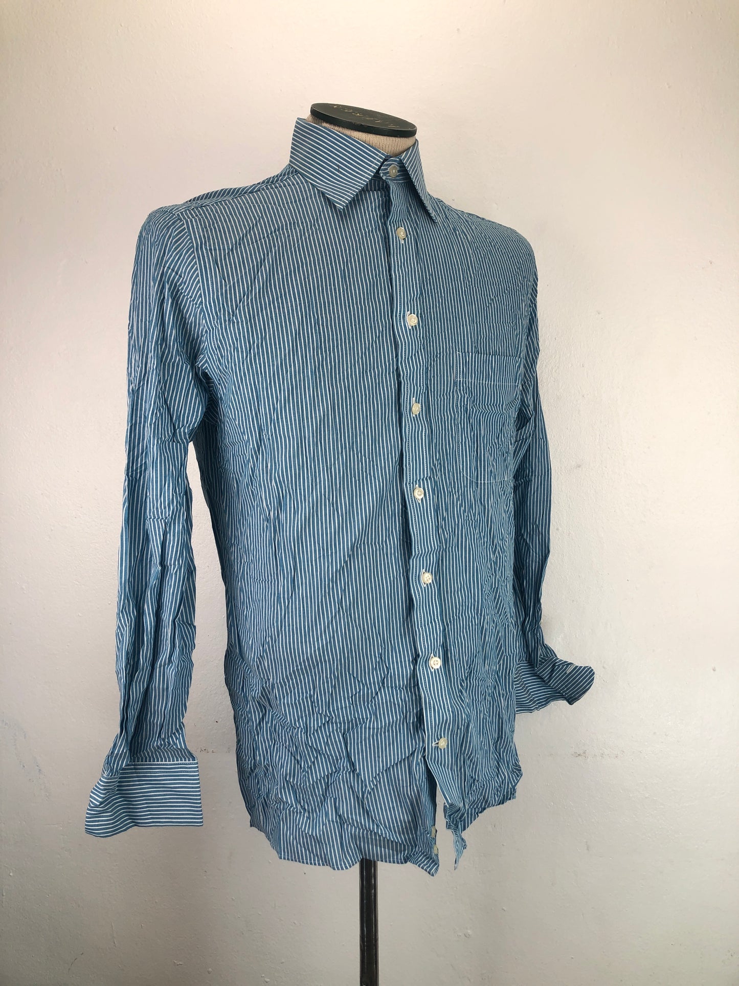 Camisa Azul de Rayas Stafforo