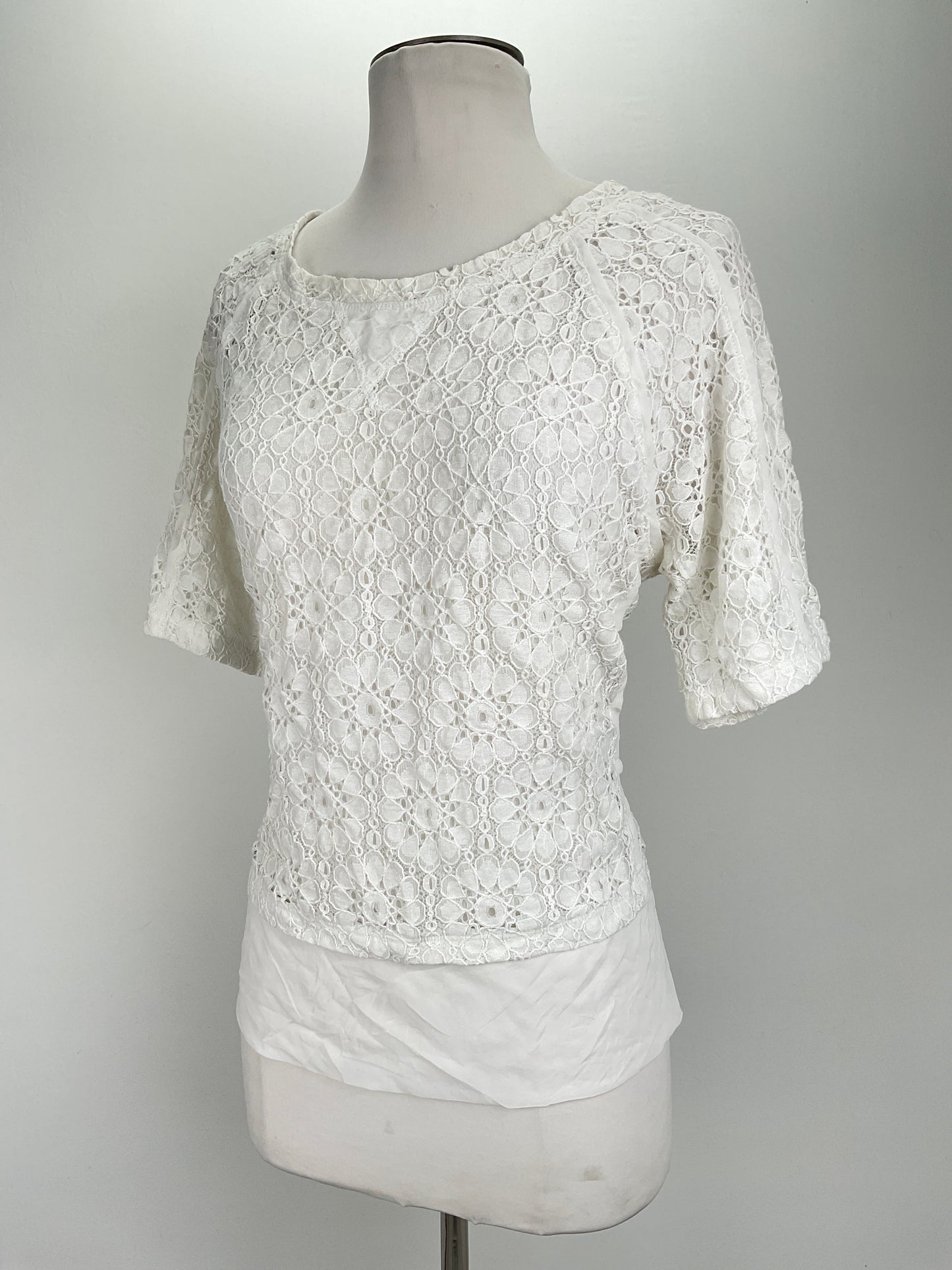 Blusa Blanco Floral Banana Republic