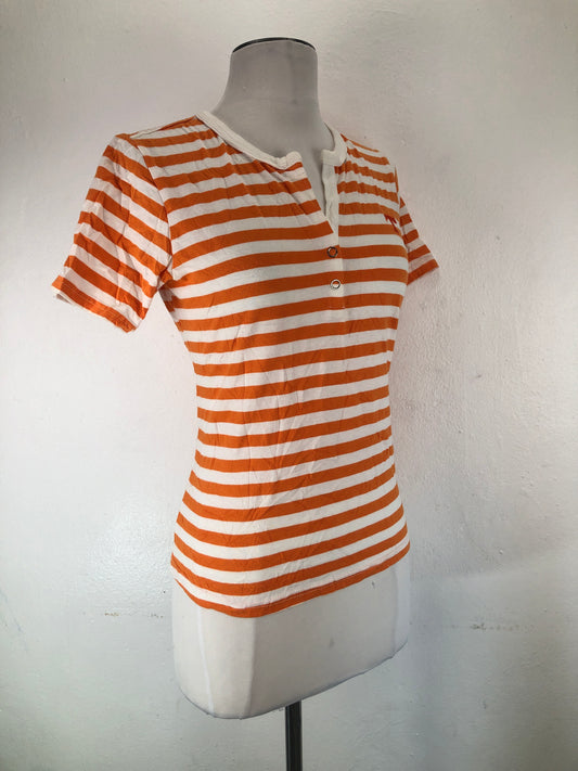 Camiseta Naranja de Rayas Collegiate Collection