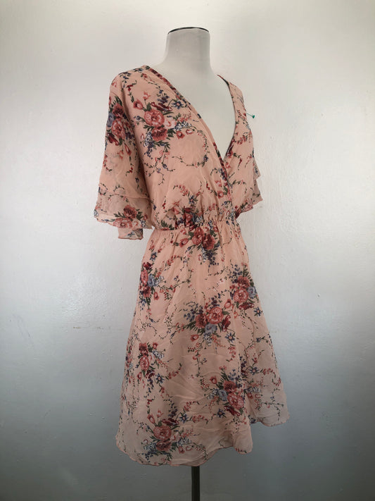 Vestido Naranja Floral Shein