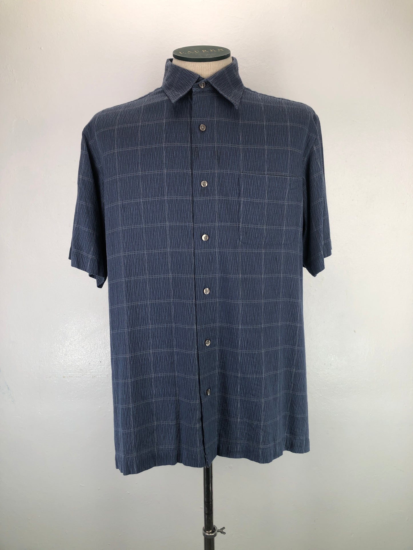 Camisa Azul marino de Cuadro Geoffrey Beene