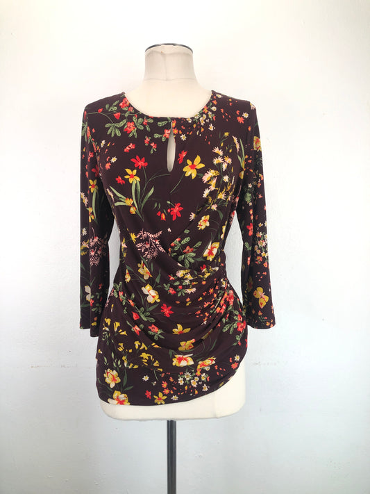 Blusa Rojo vino Floral 7Aveue