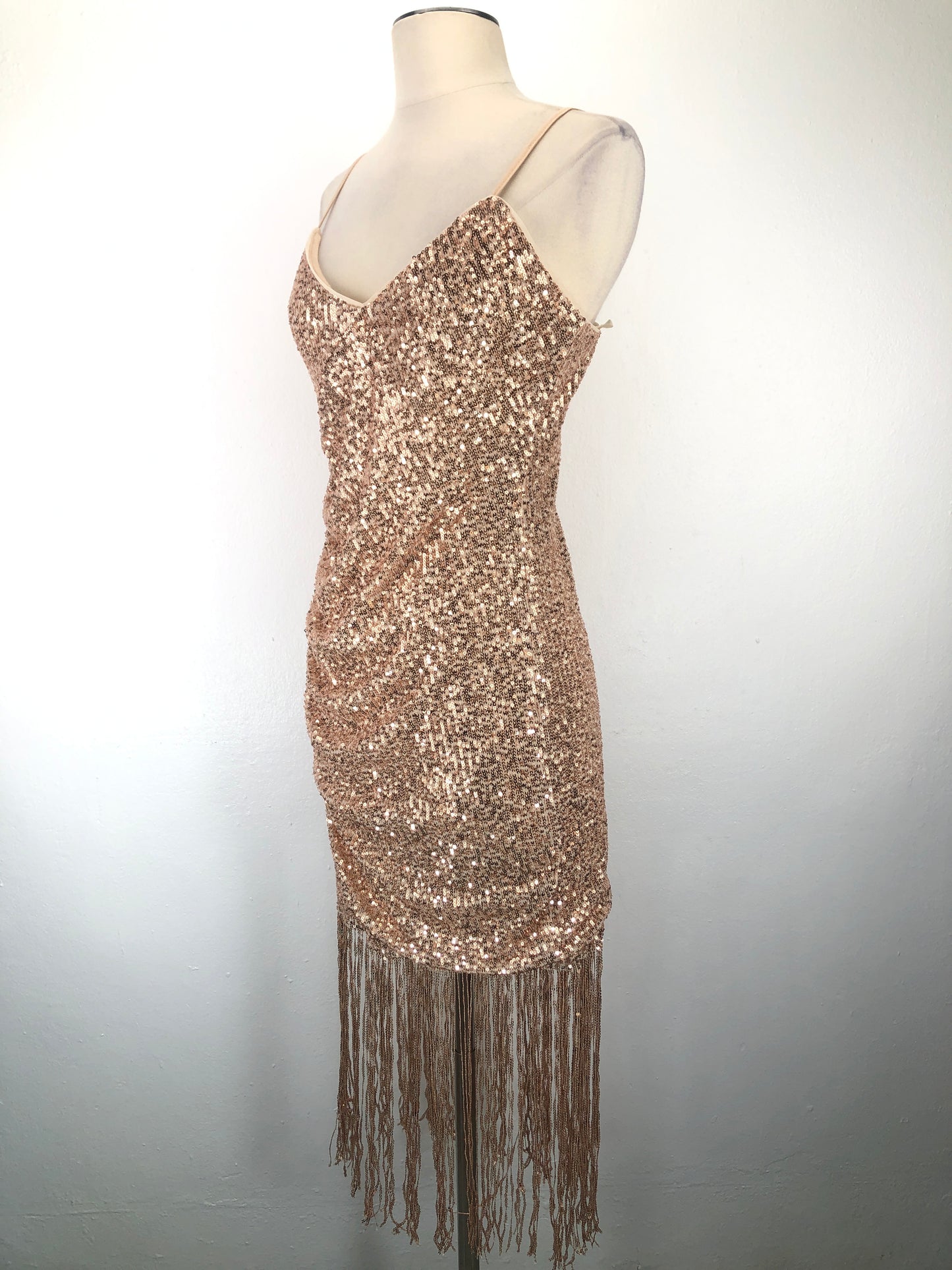 Vestido Nude De Brillo Variangs