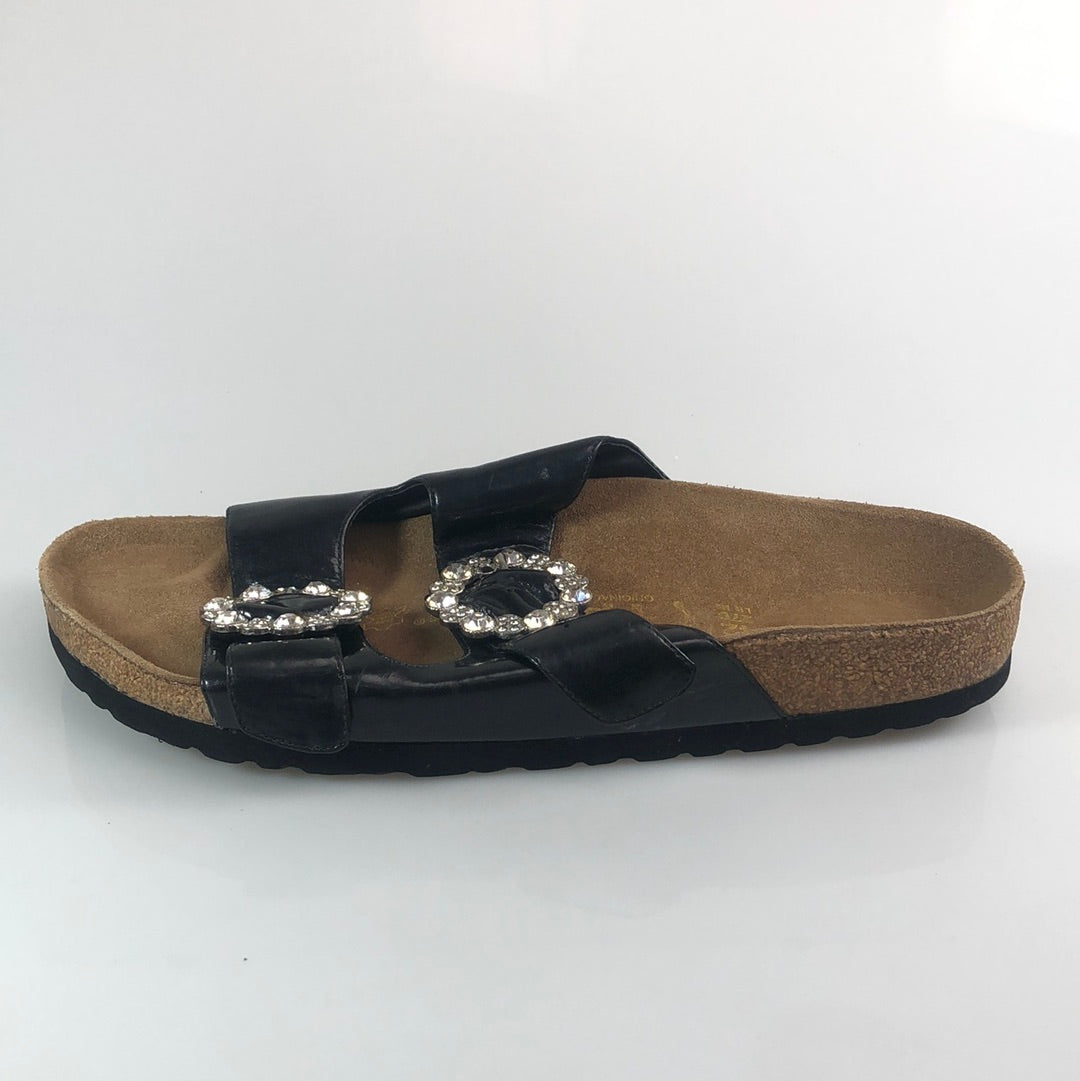 Sandalias Negro De Brillo Tatami
