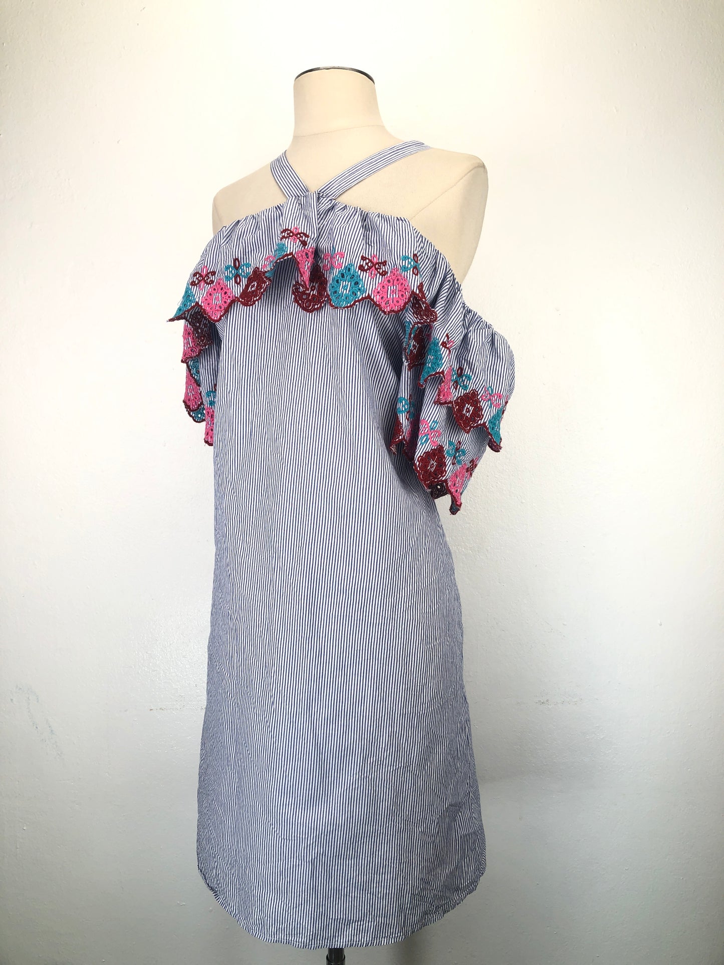 Vestido Azul Rayas Loft