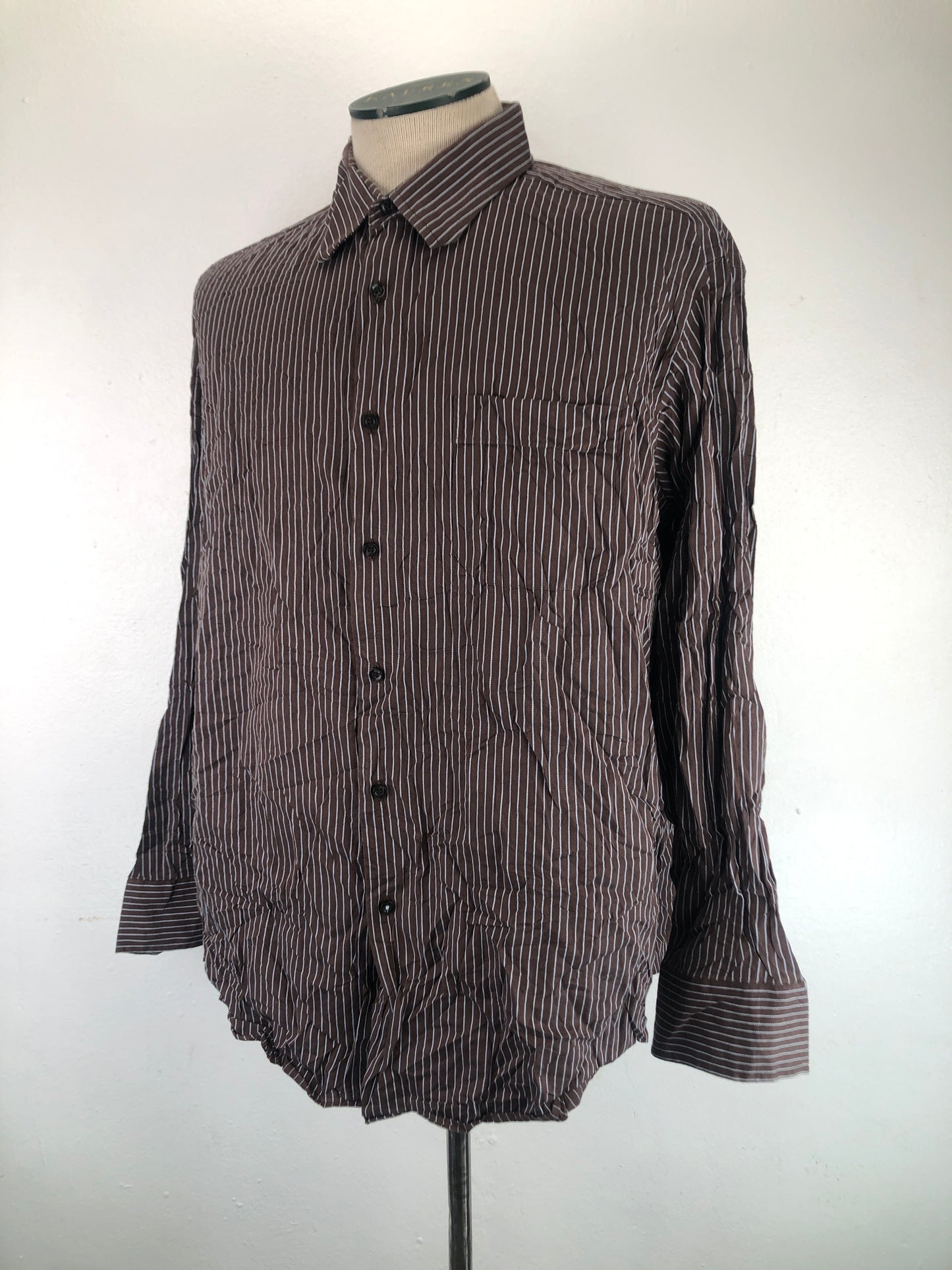 Camisa Marron De Rayas Billy Lohdon