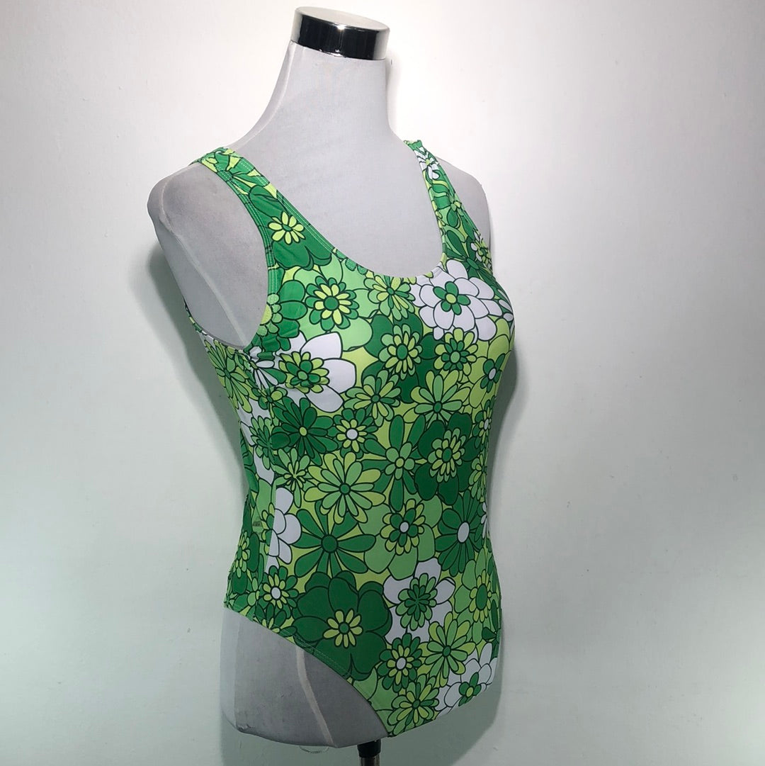 Traje de Baño Verde de Flores Shein